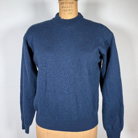 Vintage Valentino Merino Wool Navy Sweater - Picture 1 of 7